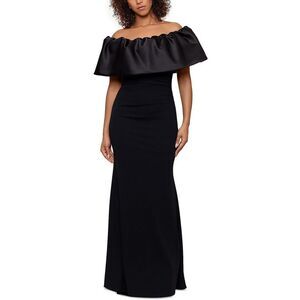 Betsy & Adam Black Off-Shoulder Dress